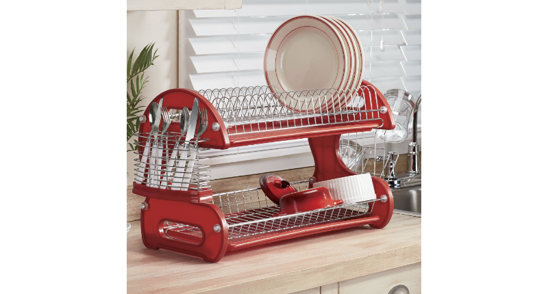 lot 138 image: 2-Tier Dish Rack open box Retail $3...