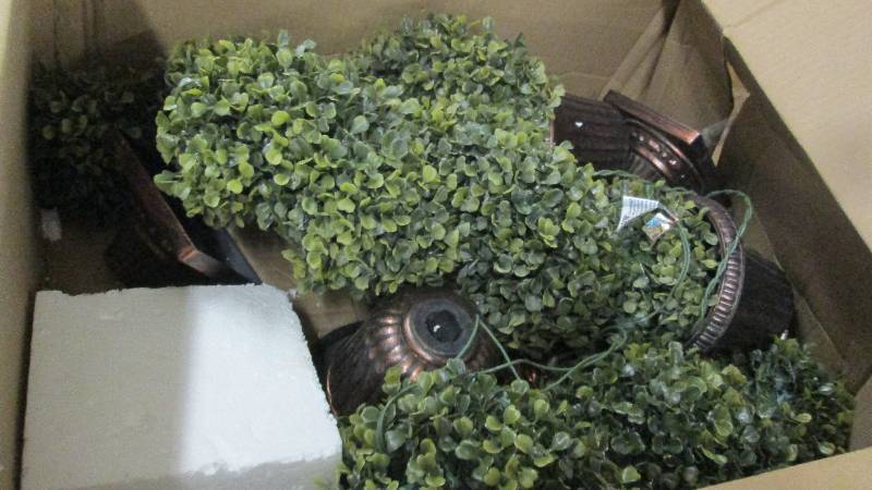 lot 129 image: Lot of 2 Spiral Topiaries open box ...