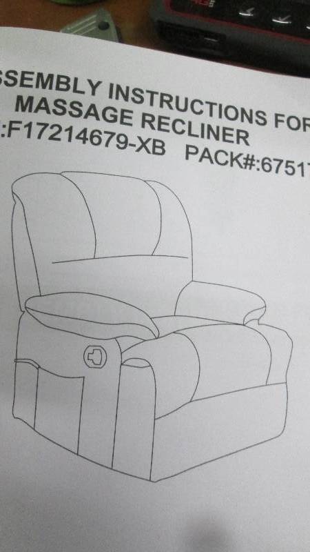 lot 132 image: Massage Recliner Brown open box Ass...