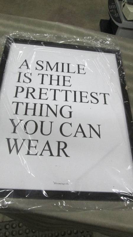 lot 177 image: Smile Poster open box Retail $24.99...