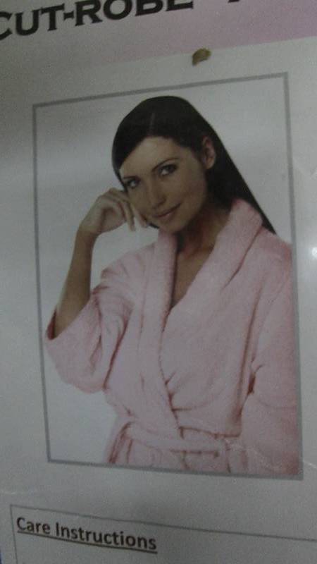 lot 378 image: Personalized Short Soft Pink Robe...