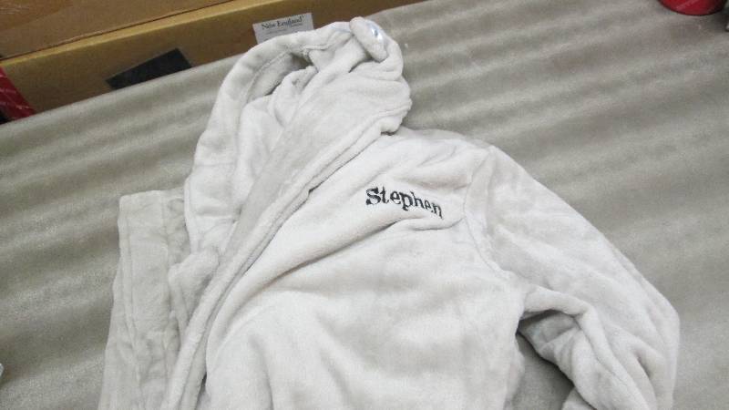 lot 386 image: One Size Personalized Mens Robe...