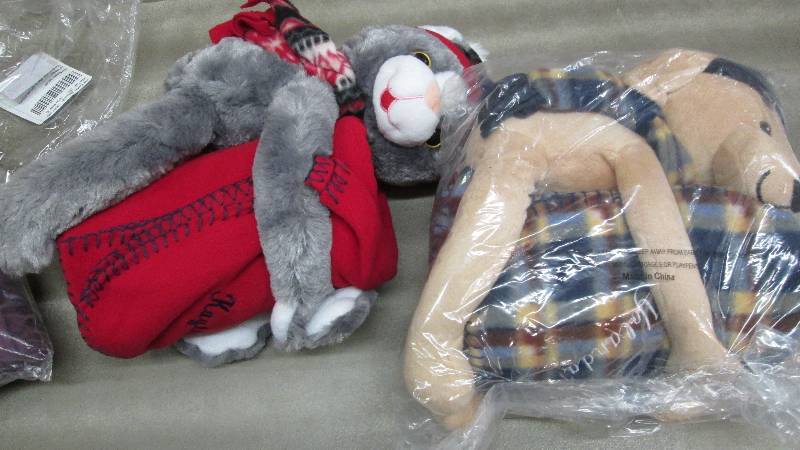 lot 391 image: 2 Personalized Plush & Throws...