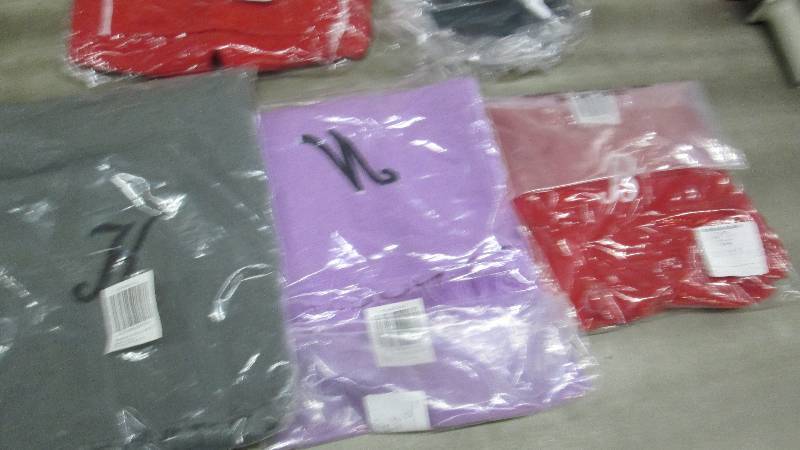 lot 408 image: 3 Monogrammed Scarves plus extra it...