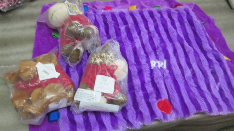 lot 409 image: Personalized Tag Blanket, & Plush A...