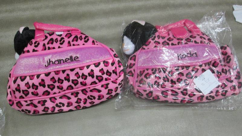 lot 410 image: 2 Personalized Plush Totes...