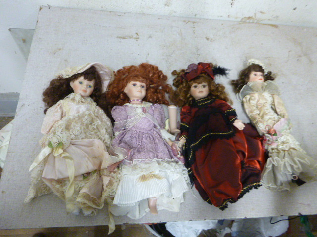 lot 67 image: 4 Porcelain  Dolls