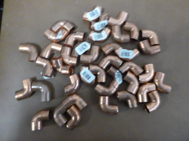 lot 116 image: 40 at 90 Degree Copper Elbows