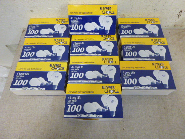lot 166 image: 10 Packs of 100 Watt Light Blubs