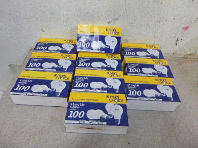 lot 168 image: 10 Packs of 100 Watt Light Blubs