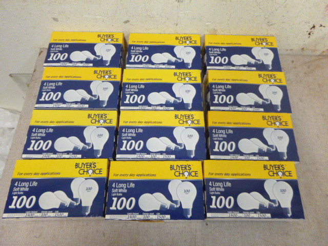 lot 174 image: 12 Packs of 100 Watt Light Blubs