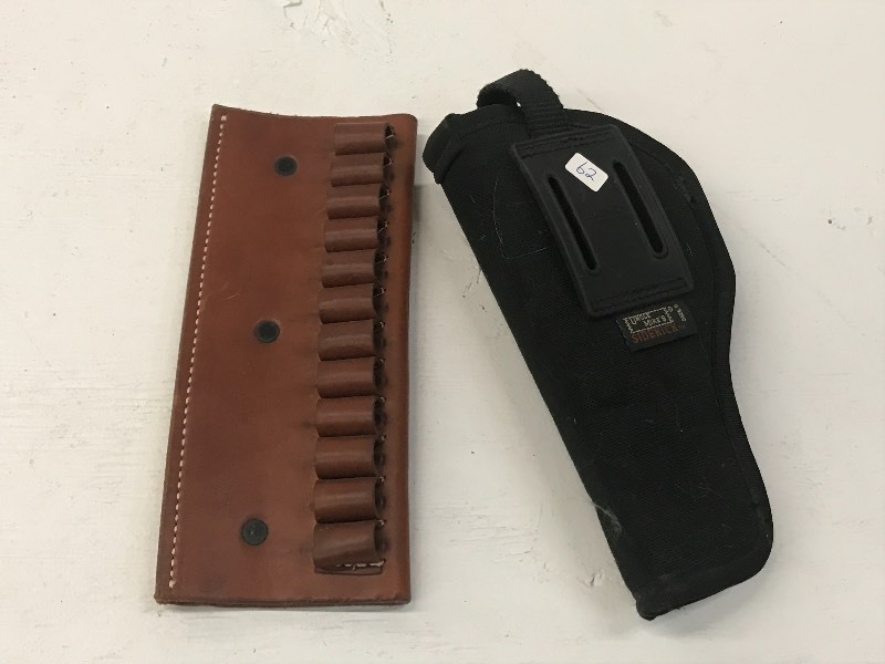 lot 62 image: Pistol Holster & Shell Holder