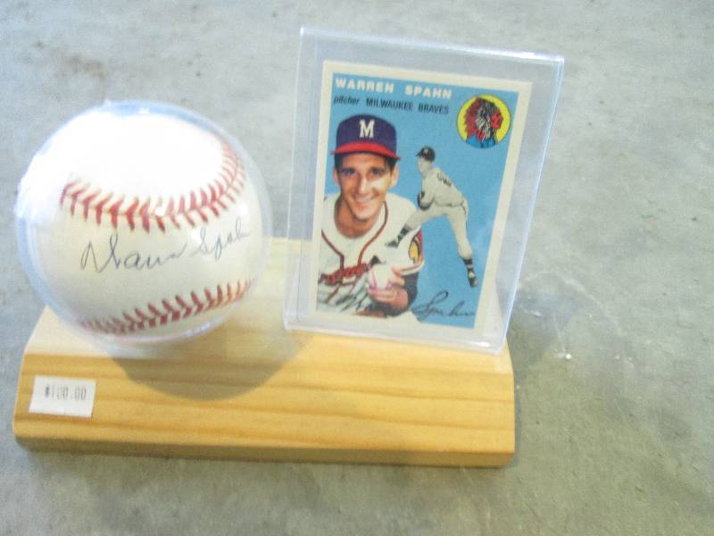 lot 64 image: Warren Spahn autographed baseball...