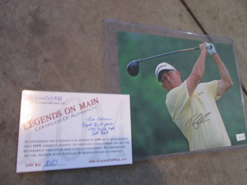 lot 75 image: Tom Lehman autographed picture...
