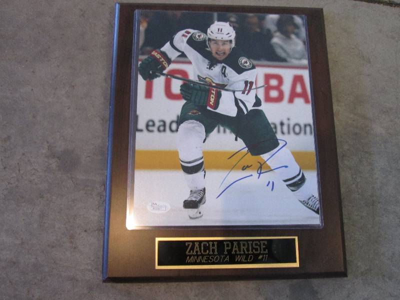 lot 76 image: Zach Parise autographed picture...