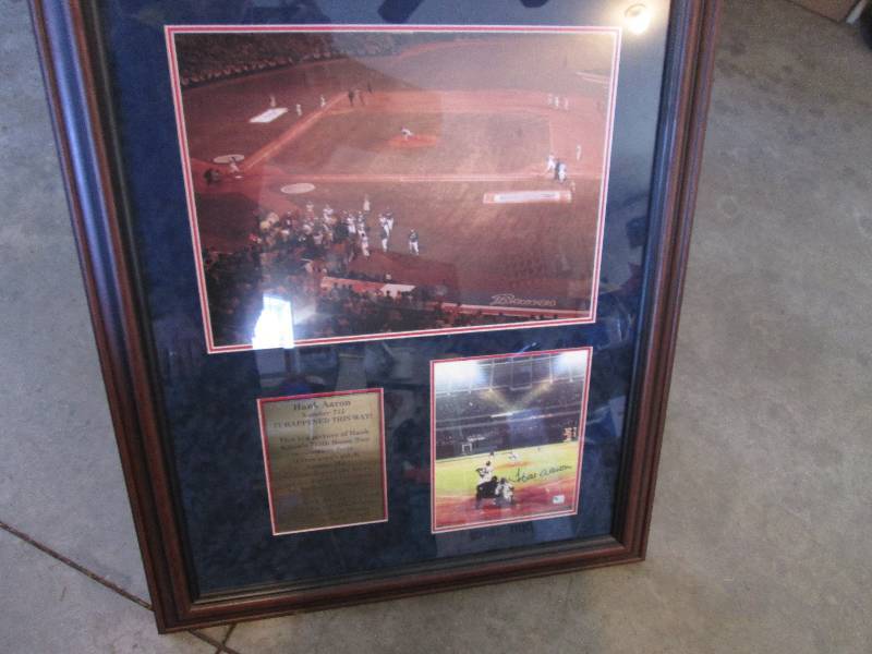 lot 91 image: Hank Aaron framed memorabelis.app...