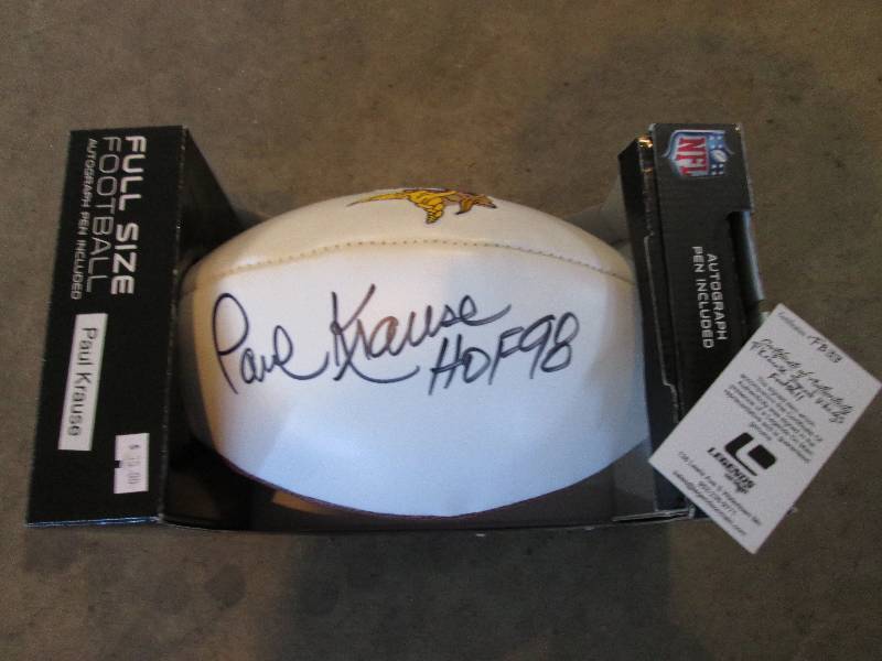 lot 94 image: Paul Krause autographed football...