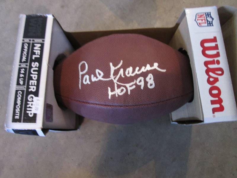 lot 98 image: Paul Krause autographed football...