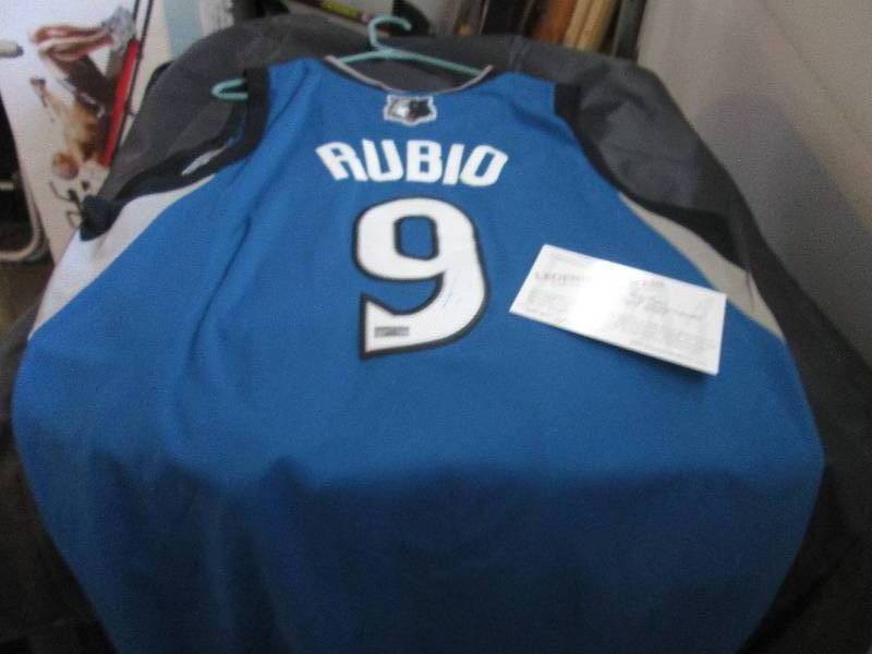 lot 116 image: Autographed Ricky Rubio jersey...