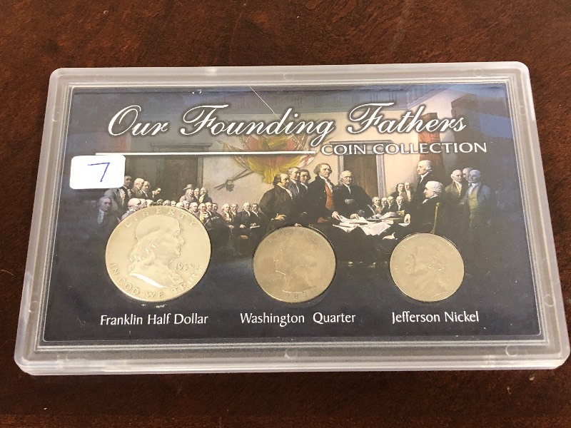 lot 7 image: Our Founding Fathers 3-Piece Coin C...