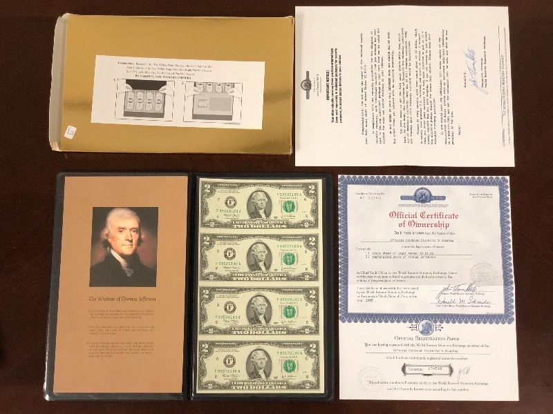 lot 19 image: World Reserve Monetary Exchange Two...