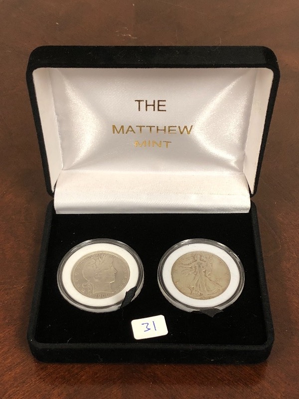 lot 31 image: The Matthew Mint 2-Piece Silver Hal...