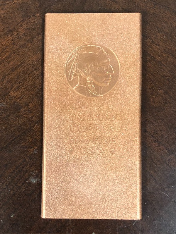 lot 38 image: U.S.A. One-Pound .9995 Fine Copper ...
