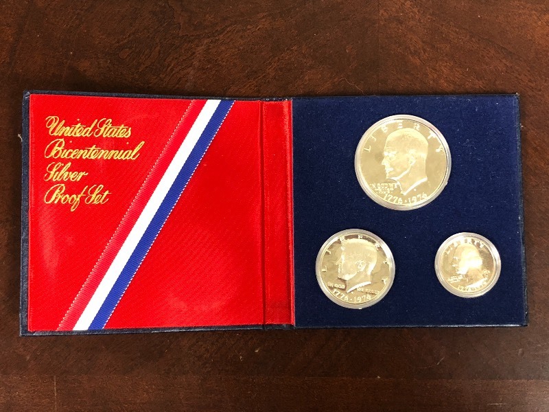 lot 42 image: U.S. Presidential 3-Piece Silver Pr...