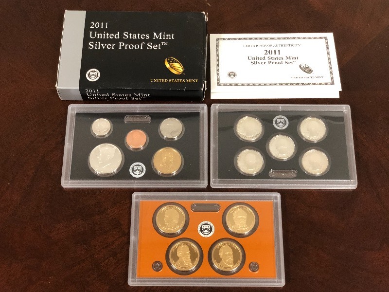 lot 48 image: 2011 U.S. Mint Silver Proof Set ...