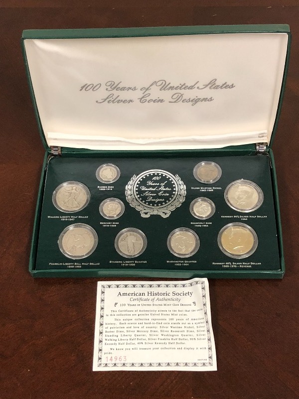 lot 61 image: 100-Years Of U.S. Silver Coin Desig...