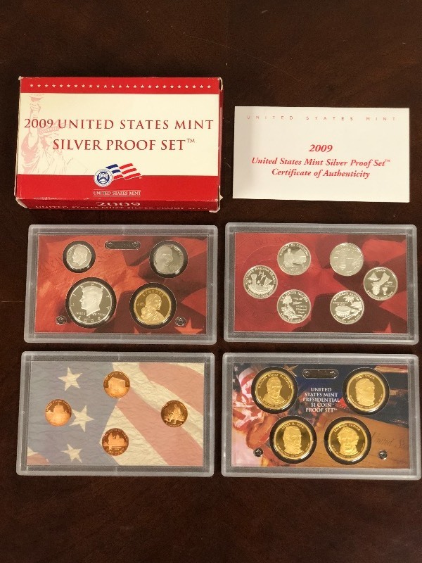lot 54 image: 2009 U.S. Mint Silver Proof Set ...