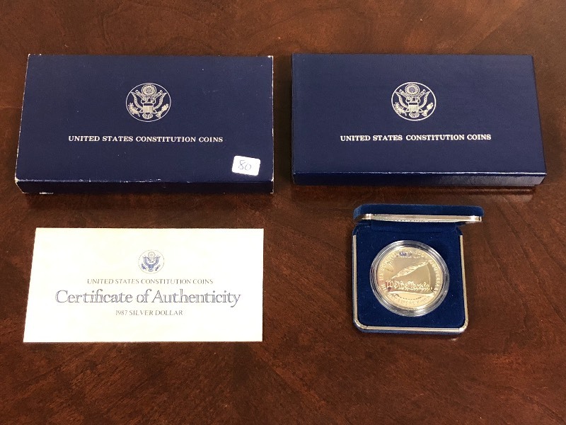 lot 80 image: U.S. 1987 Silver Dollar We The Peo...