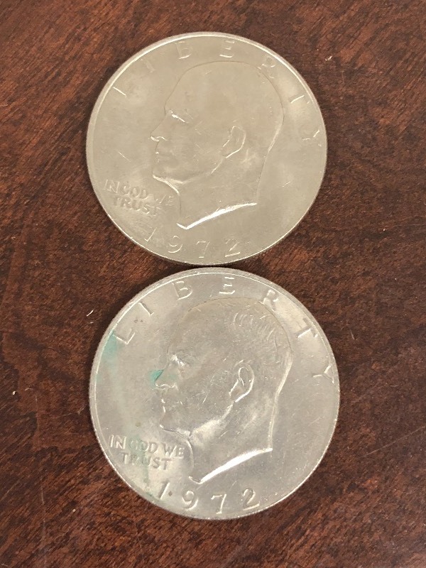 lot 102 image: (2) 1972 Eisenhower Dollar Coins ...