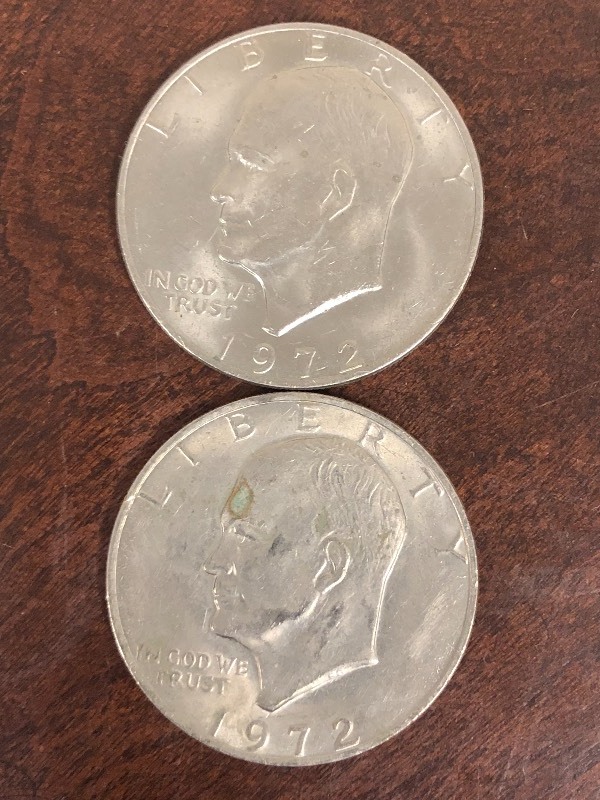 lot 104 image: (2) 1972 Eisenhower Dollar Coins ...