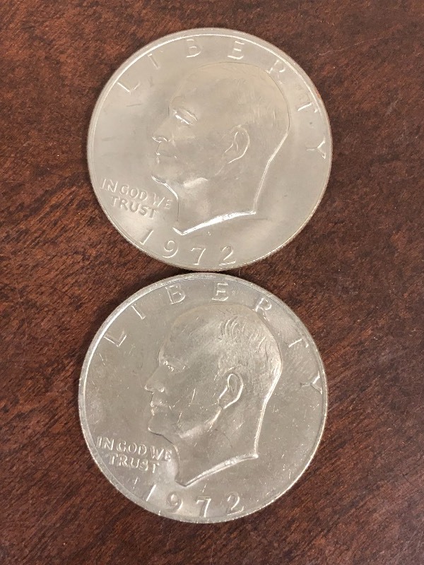 lot 103 image: (2) 1972 Eisenhower Dollar Coins ...