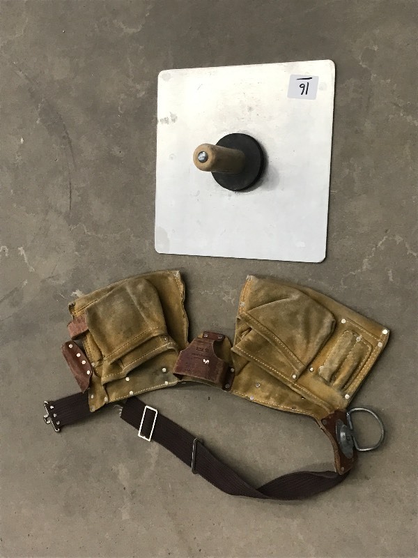lot 16 image: Lot Of (1) Leather Tool Belt & (1) ...