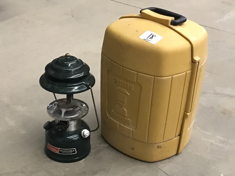 lot 18 image: Coleman Gas Camp Lantern With Carry...