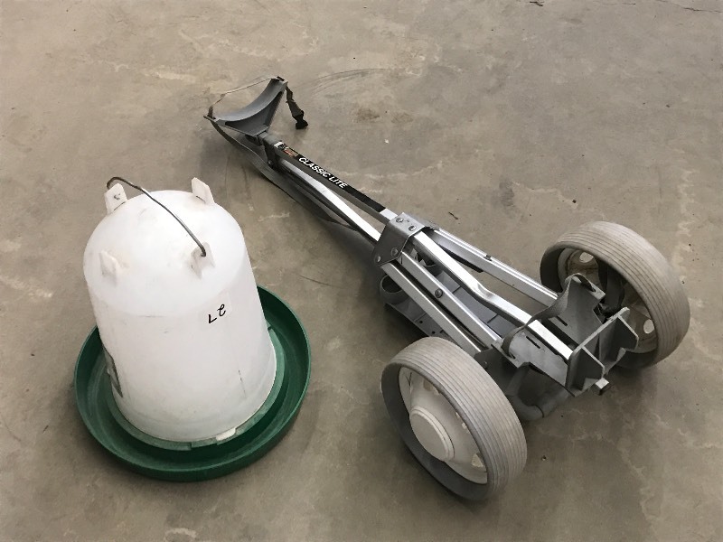 lot 27 image: Lot Of (1) Golf Bag Caddy & (1) Ha...