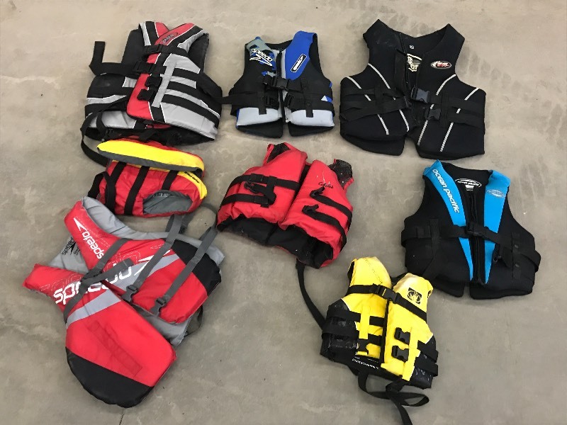 lot 63 image: Bag Full Of Assorted Life Jackets ...