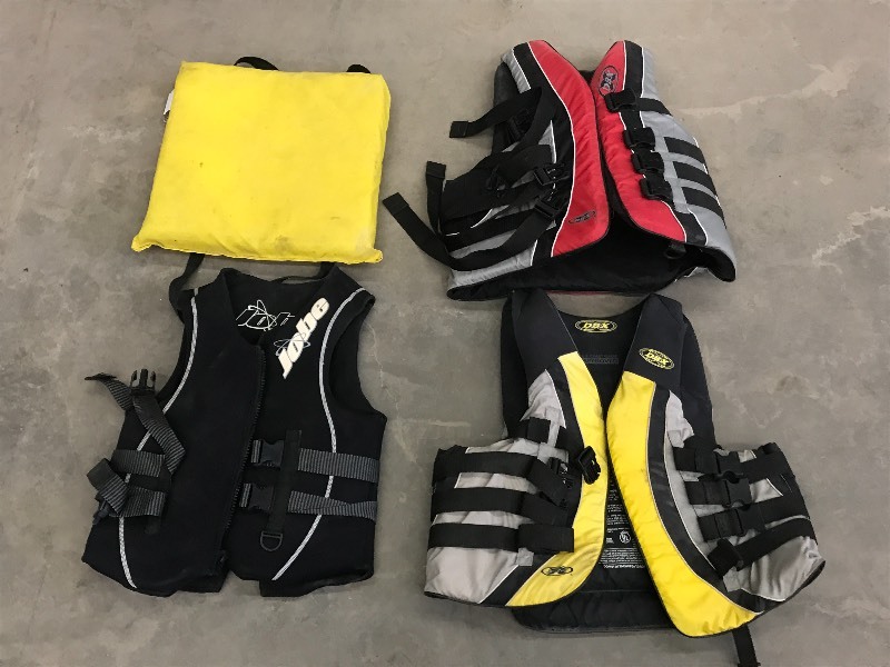 lot 64 image: Bag Full Of Assorted Life Jackets ...