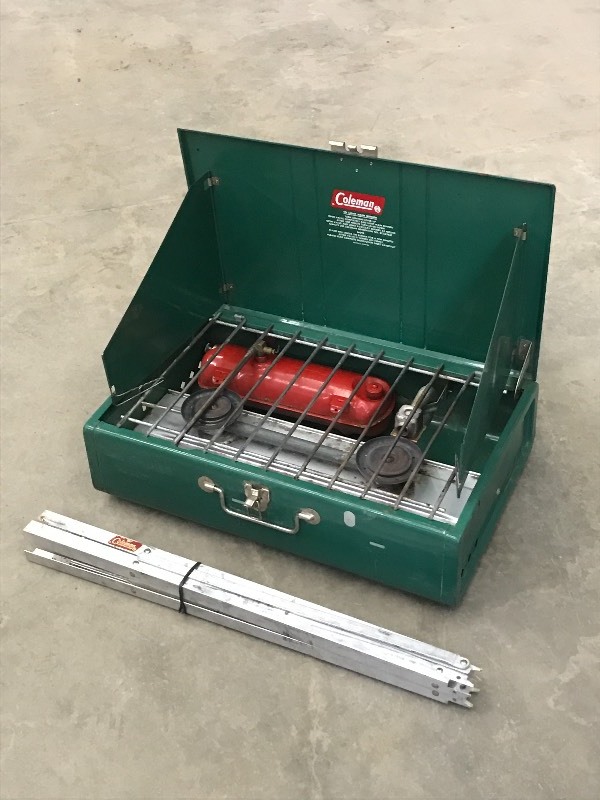 lot 65 image: Coleman Gas Camp Stove With Leg Set...
