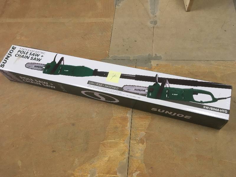 lot 7 image: Sun Joe Electric Pole Chain Saw with a 7.5 Amp Motor not used
