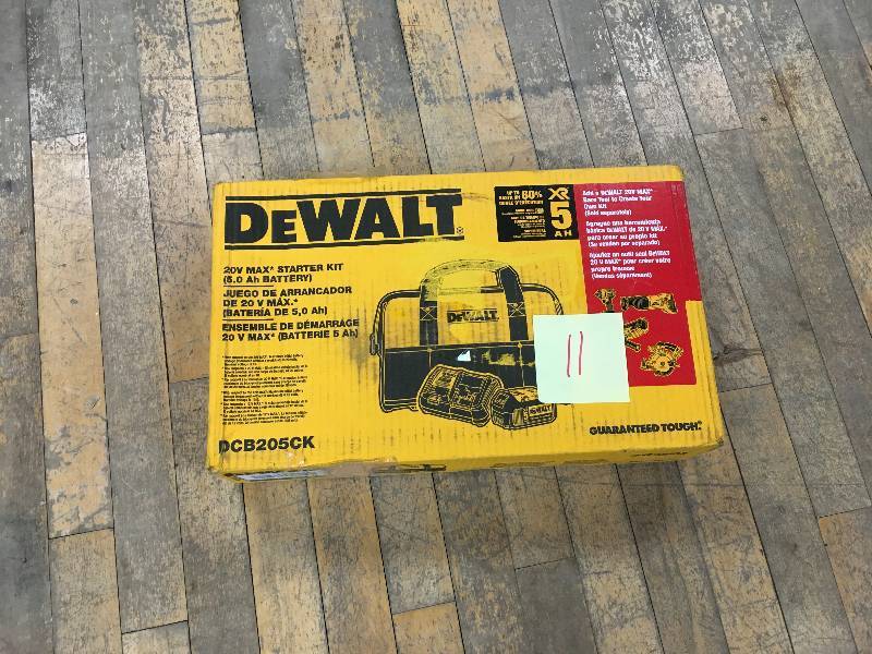lot 11 image: DeWalt 20V Max Starter Kit- (5.0Ah Battery)