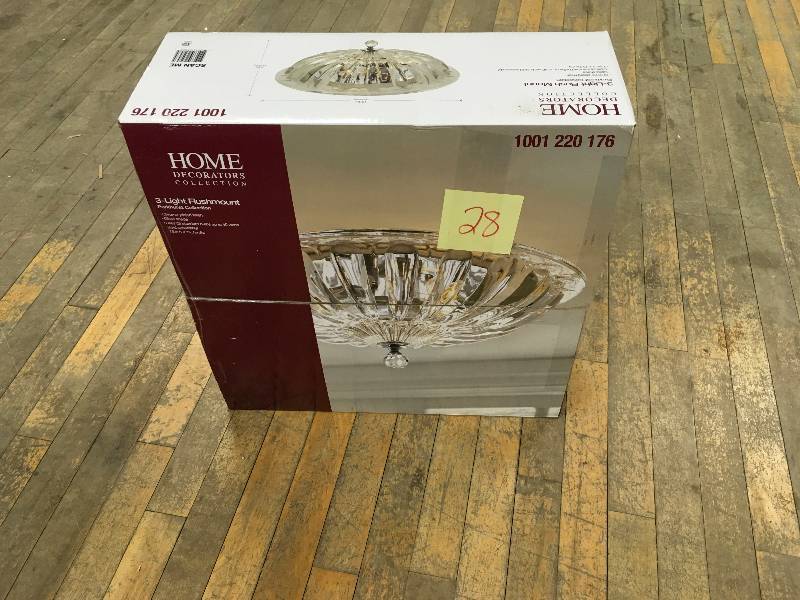 lot 28 image: Home Decorators Collection 3-Light Flushmount Parkhurst Collection new