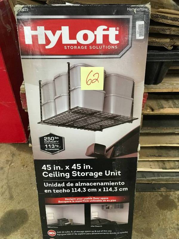 lot 62 image: Hyloft 45x 45 Ceiling Storage Unit not used