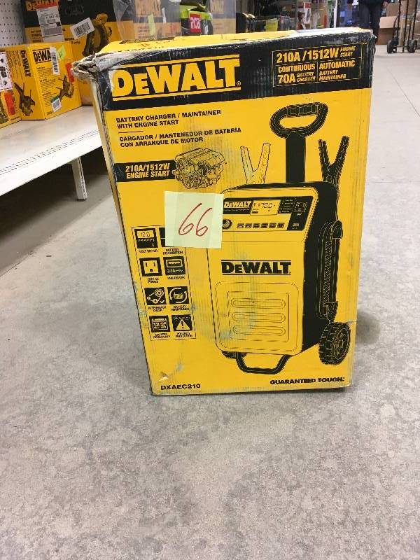 lot 66 image: DeWalt 70Amp Wheel Charger with 200Amp Engine Start  in like new condition