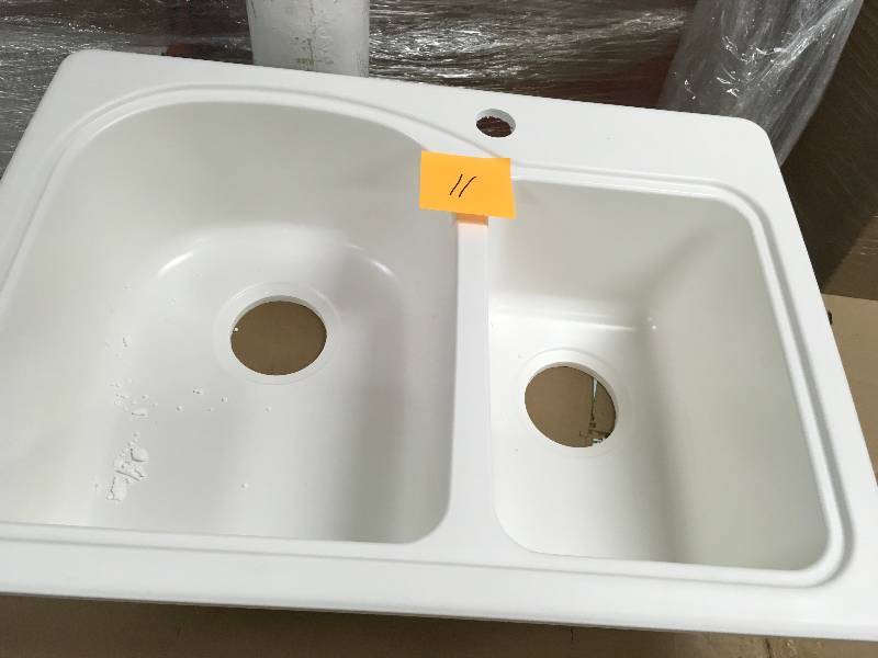 Swanstone Dual Mount Double Bowl Kitchen Sink not used