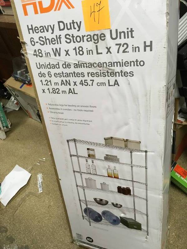 HDX 48 in. W x 72 in. H x 18 in. D Decorative Wire Chrome Heavy Duty Shelving Unit