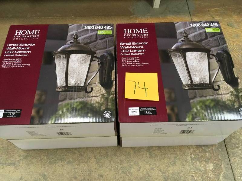 Home Decorators Collection Small ExteriorWall-Mount LED Lantern Conttrell Collection - Aged Bronze- Lot of 2