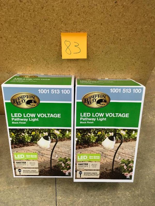 Hampton Bay LED Low Voltage Pathway Light- Black Finish- Lot of 2